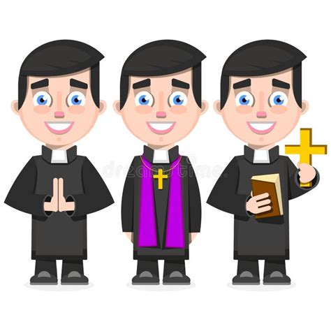 Illustration Of A Priest Icon Flat Design Cartoon Illustration Stock