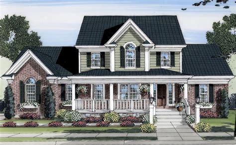 Plan 39122st Lovely Two Story Home Plan Colonial House Plans