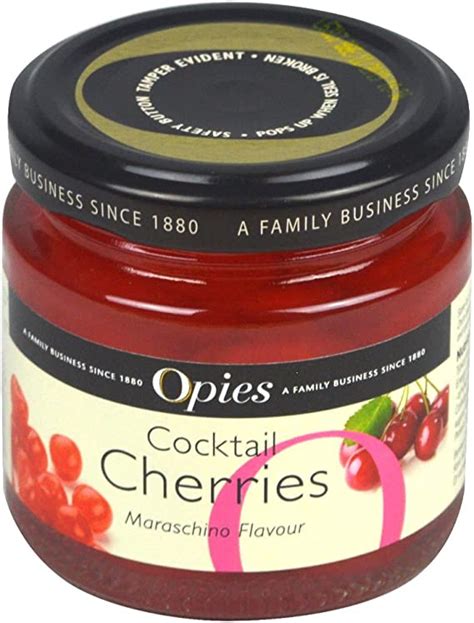Opies Red Cocktail Cherries Maraschino Flavour 125g Uk Grocery