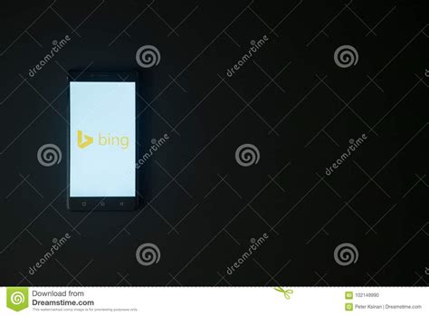 Bing Logo On Smartphone Screen On Black Background Editorial Image