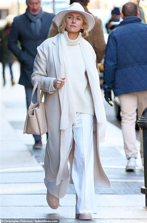 Naomi Watts 53 Looks Youthful In All White While Shooting The Ryan