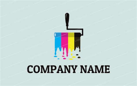 colors  paint dripping  paint roller logo template  logodesignnet