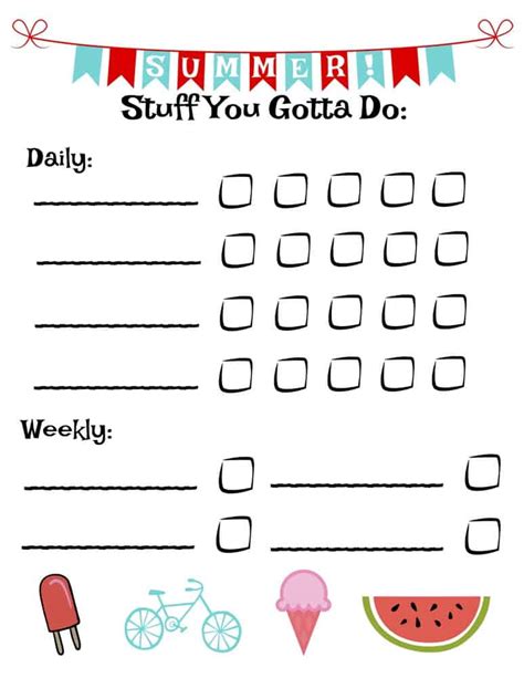 10 Fun Printable Chore Chart Templates To Help Kids With Their Chores