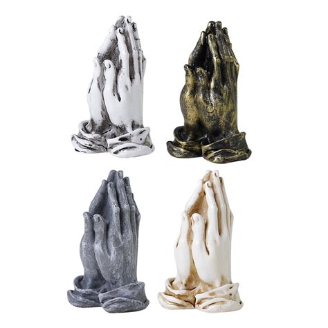 4pcs Praying Hands Figurines Resin Praying Hands Statues Decorative