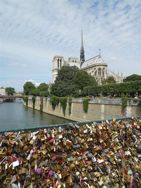 Paris Love Lock Bridge And Notre Dame Paris Honeymoon Love Lock