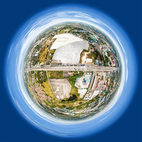 Little Planet Of Street With Traffic Jam Stock Photo Image Of Crash