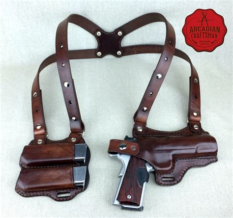 Handmade 1911 Shoulder Holster With Magazine Carrier Custom Etsy