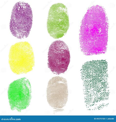 Colored Fingerprints Vector Illustration 34260590