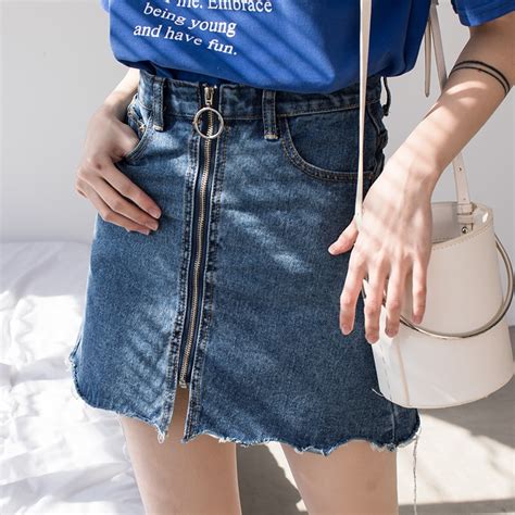 2018 Summer Spring High Waist Denim Short Skirt Female Women Casual