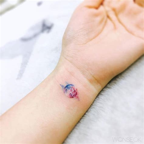 Watercolor Moon Tattoo On The Inner Wrist