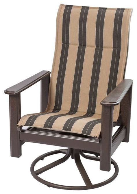 Modern outdoor patio rattan rocking chair, brown/grayby walker edison. Hampton Marine Grade Polymer High Back Swivel Rocker ...