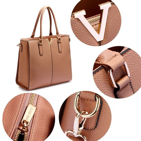 AG00420 Nude Split Design Tote Handbag