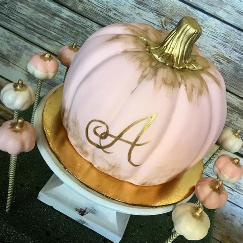 Rebecca Knapp On Instagram Pink And Gold Pumpkin Baby Shower Cake And