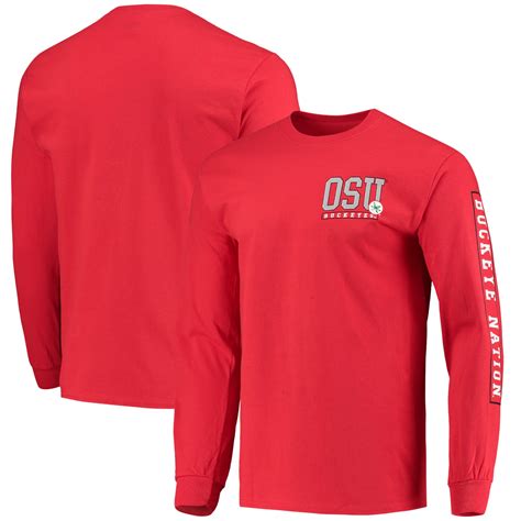 Mens Scarlet Ohio State Buckeyes Team Foundation Long Sleeve T Shirt