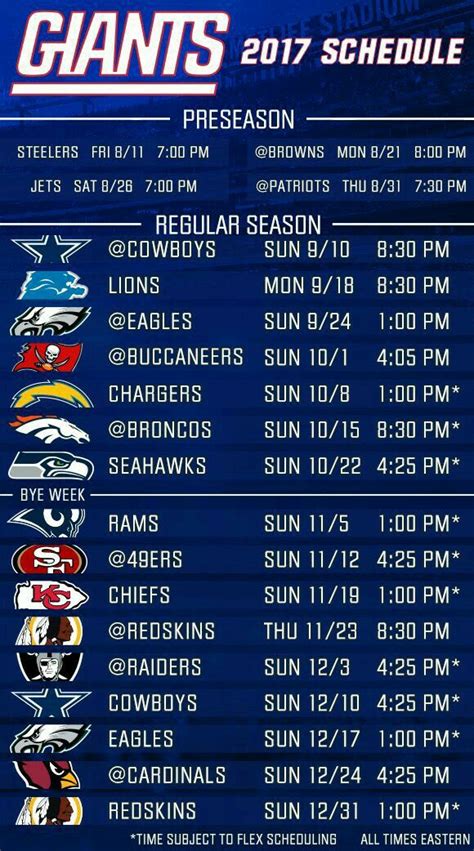 Giants Printable Schedule The Official Source Of The Latest Giants Regular Season Schedule And