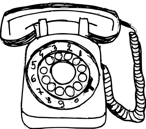 Old Telephone Coloring Page Coloring Pages