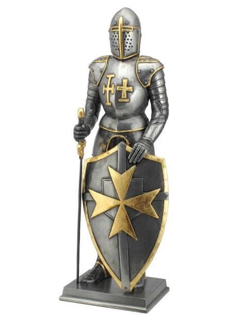 Medieval Knight With Shield And Sword Figurine Gothic Ts