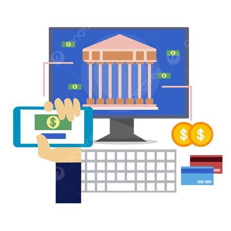 Online Bank Vector Art Png Flat Business Style Of Online Banking