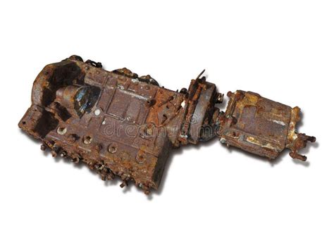Rusty Engine Block Stock Image Image Of Pebbles Orange 548575