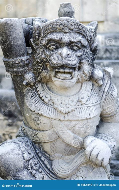 Traditional Balinese Hindu Statues In Bali Temple Indonesia Stock Photo