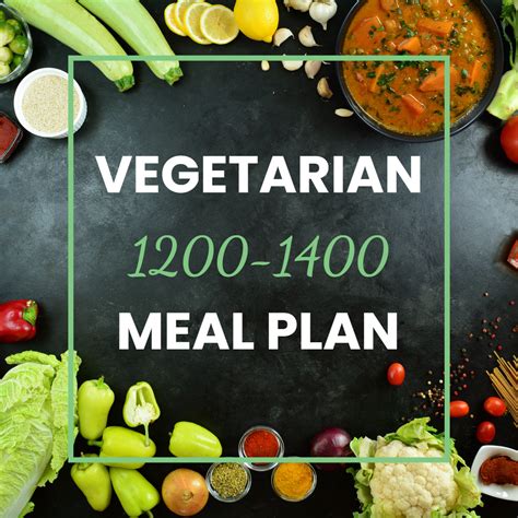 1200 1400 Calorie Vegetarian Meal Plan Planner Instant Download Etsy