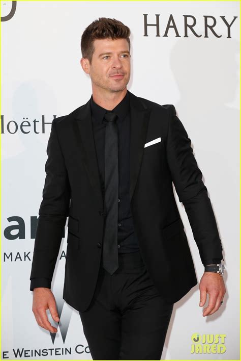 Robin Thicke April Love Geary Hit Up Cannes Amfar Gala Photo