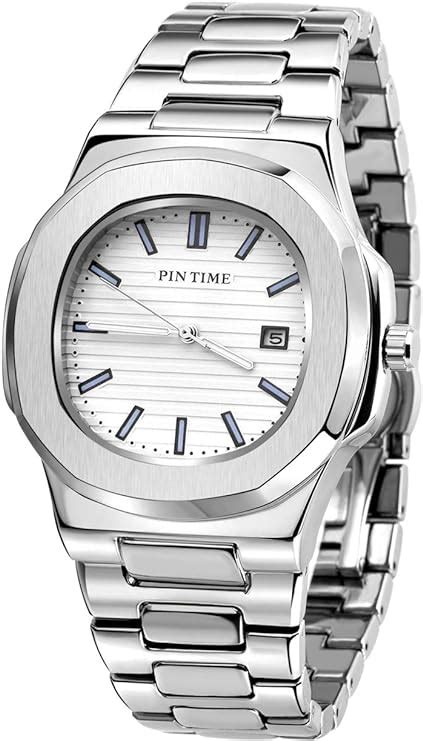 Mens Silver Business Watch Fashion Casual Stainless Steel Bracelet