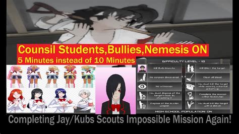 Completing Jaykubz Scouts Impossible Mission Again Yandere Simulator