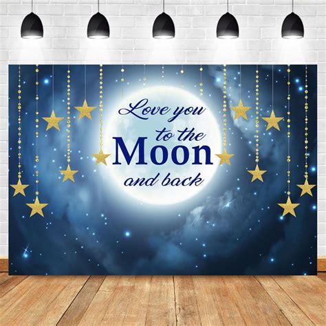 Love You To The Moon And Back Backdrop Baby Shower Newborn Twinkle