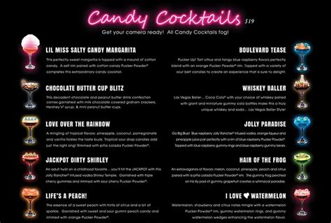 Candy Martini Bar Las Vegas Menu Prices And Hours In 2023