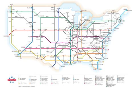 Us Interstate Highways As A Transit Map The Big Picture