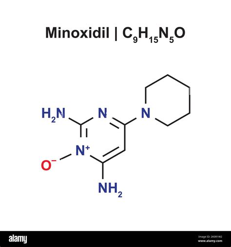 Minoxidil Molecule C9h15n5o Chemical Structure Vector Illustration