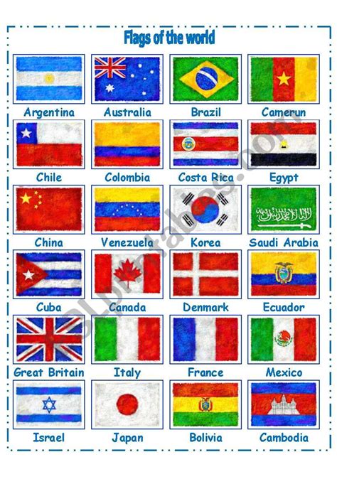 Flags Of The World Worksheet