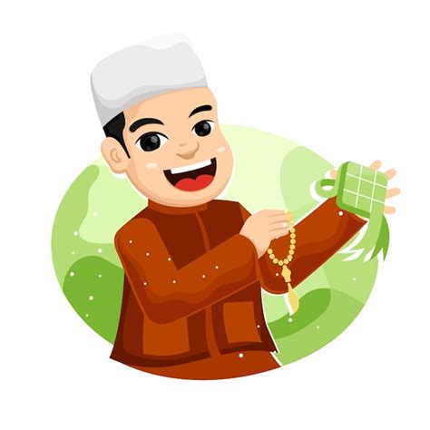 Premium Vector Islamic Boy Cartoon Illustration