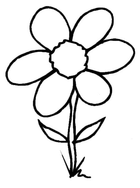 Simple Flower To Color Coloring Page Free Printable Coloring Pages