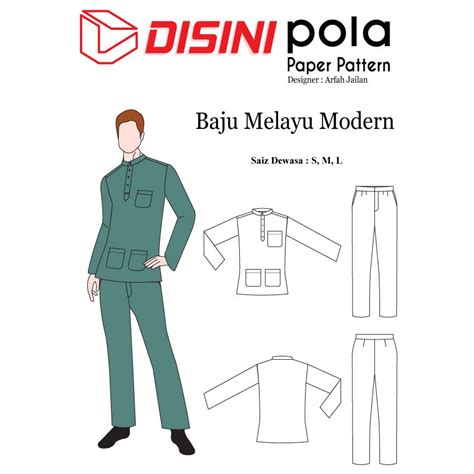 Documents similar to pola baju melayu cekak musang. Pola Pakaian - Baju Melayu Modern - designer Arfah Jailan ...