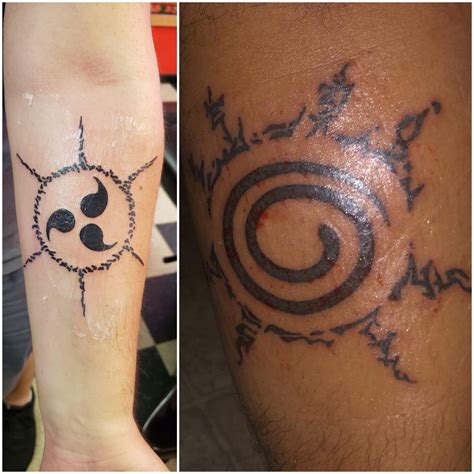 Sasuke Curse Mark And Naruto 9 Tail Seal My Brother And I Got Tonight