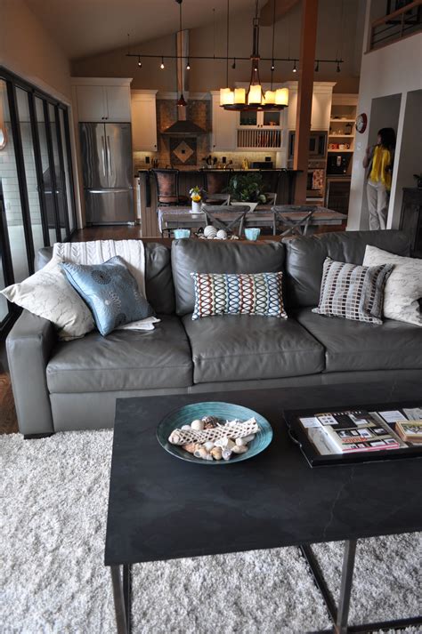The 25 Best Grey Leather Couch Ideas On Pinterest Living Room Decor