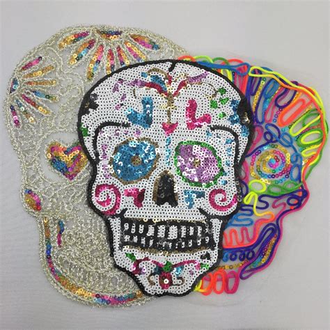Use this patch for an instant update on just about anything! Sequins patch skull DIY clothes patches for clothing Sew ...
