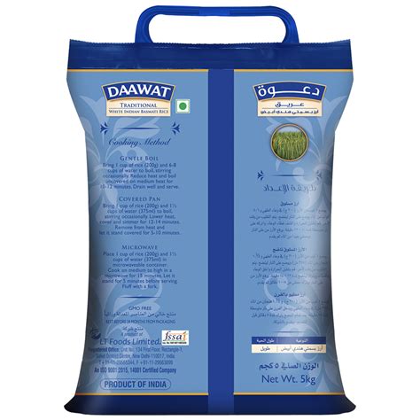 Daawat Traditional White Indian Basmati Rice 5kg Online At Best Price