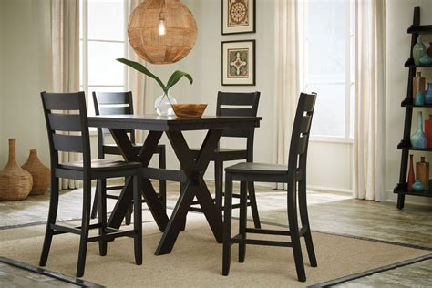 Costa Distressed Black 5 Piece Counter Height Dining Room