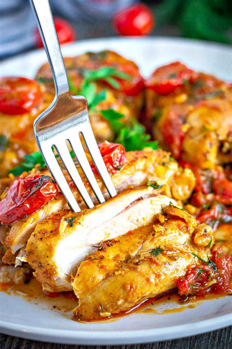 Pan Roasted Chicken Thighs With Cherry Tomatoes Bunnys Warm Oven