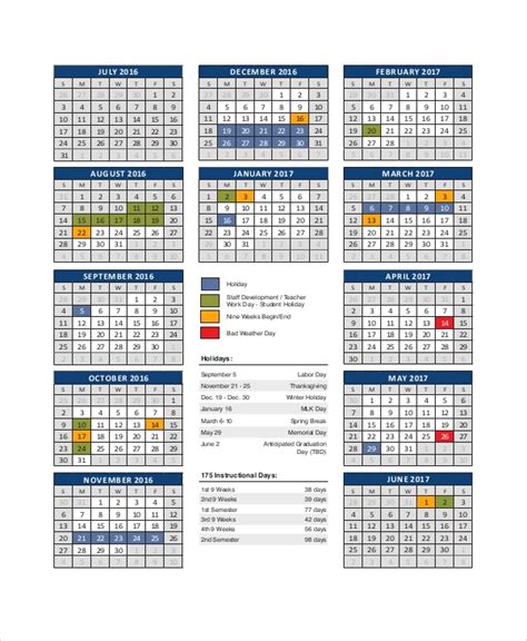 Free 9 Sample Printable Calendar Templates In Ms Word Excel Pdf
