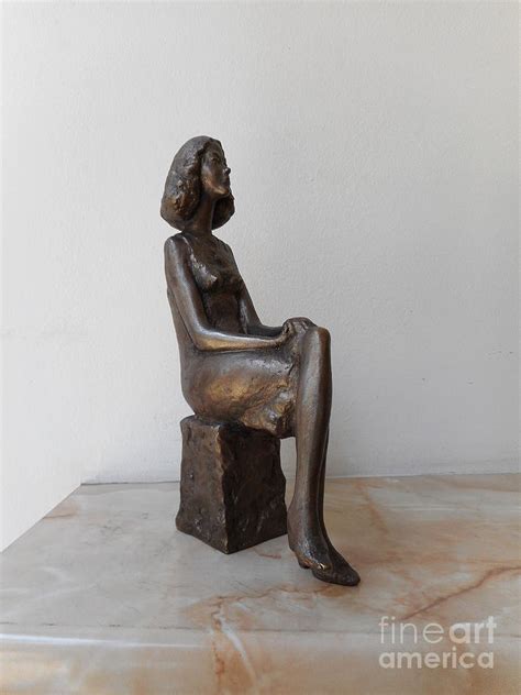 Girl With Crossed Legs Sculpture By Nikola Litchkov