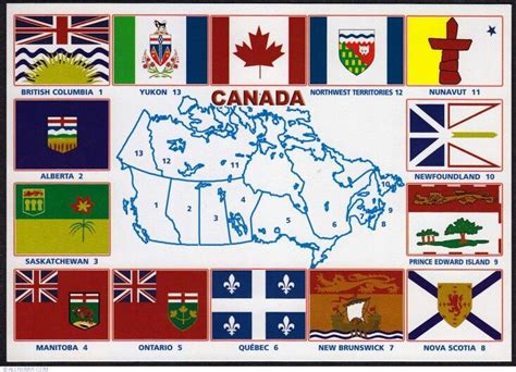 Provinces And Territories Of Canada Their Flags And Canadian Flag