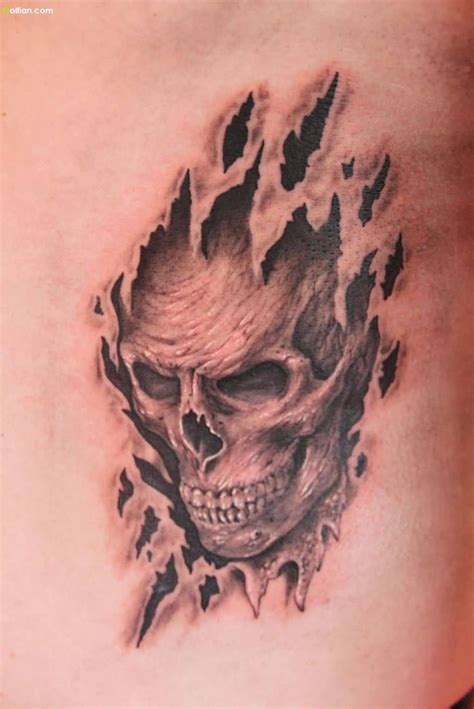 30 Best Ripped Skin Skull Tattoo Design And Melting Images On Pinterest