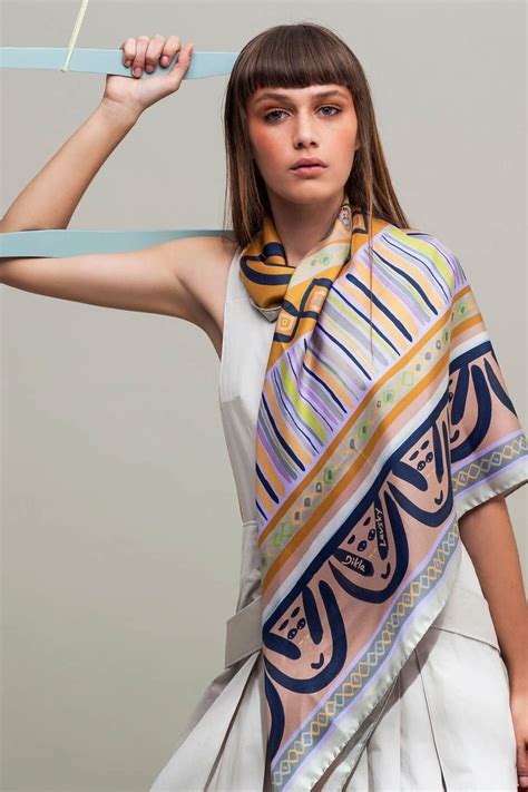 Printed Silk Scarffacesdikla Levsky 1 Chic Scarves Luxury Scarves