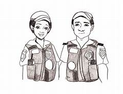 Gambar Sketsa Polwan