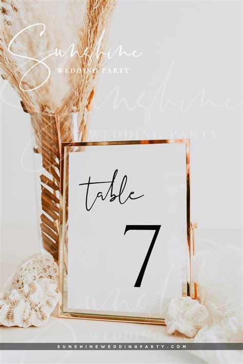 Wedding Table Number Sign Template Diy Printable Table Number Etsy