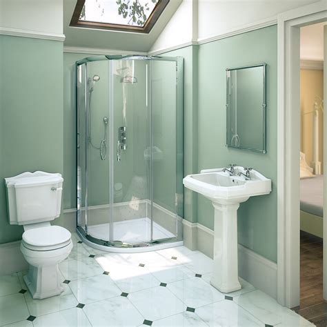 Adding a small en suite shower room small bathroom decorating ideas on a budget how to design a master bedroom real homes. 900 x 900mm Ella Shower Quadrant & Oxford En-Suite Set at ...